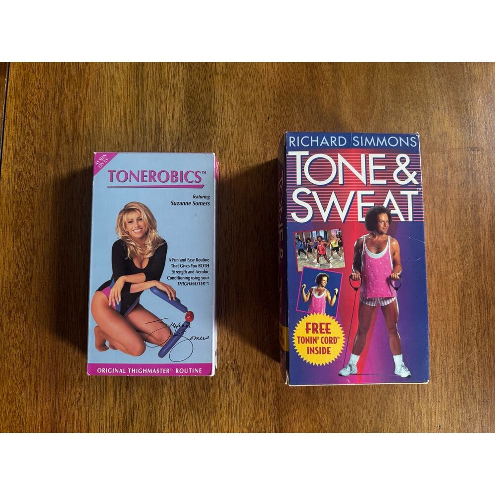 Vintage 90s Workout VHS Lot Richard Simmons Suzanne Somers Thighmaster
